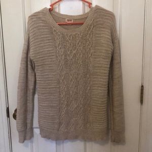 Tan Nitted Detail Sweater